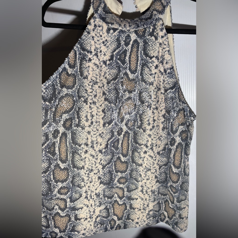 Cable and Gauge Snake Print sequin Top size large